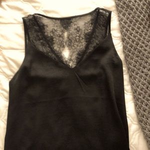 Black lace back tank
